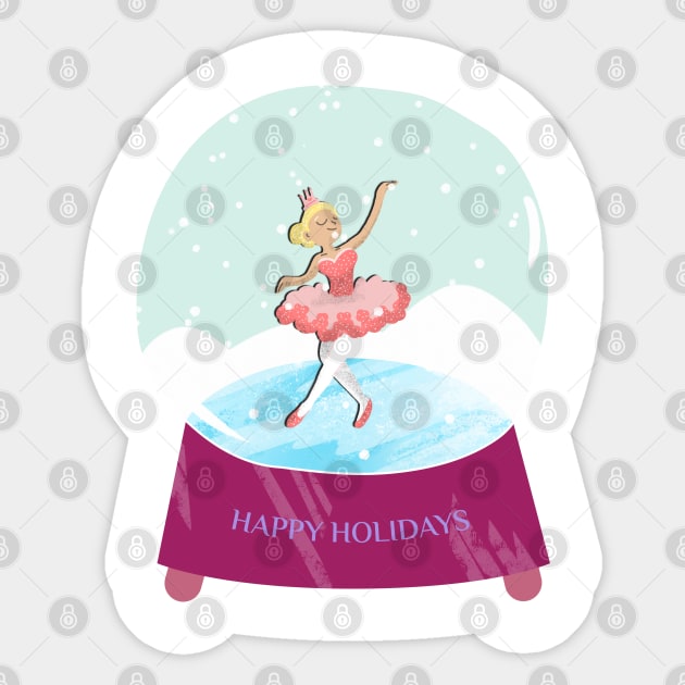 Nutcracker Ballerina Happy Holidays Sticker by sydorko